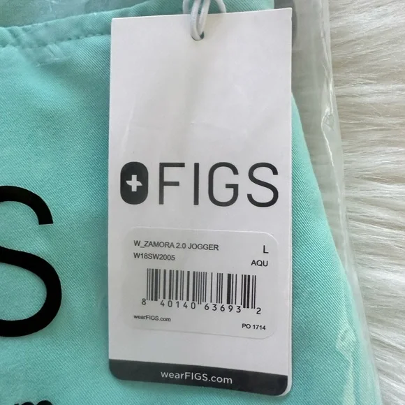 Figs Fresh Aqua Large Regular Zamora Joggers. - Picture 2 of 5